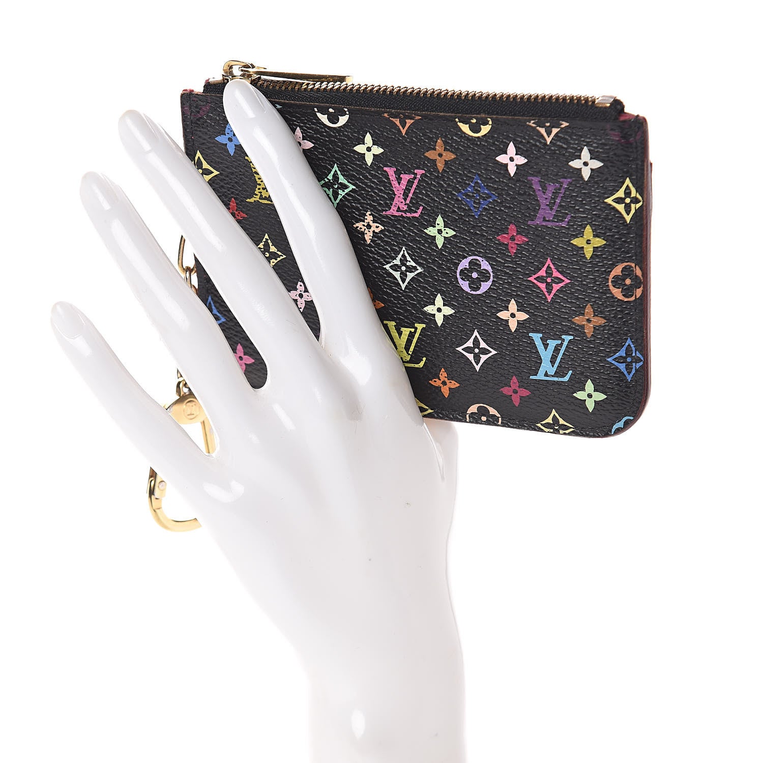 Louis Vuitton Monogram Multicolor Key Pouch Black Grenade 2 of 6