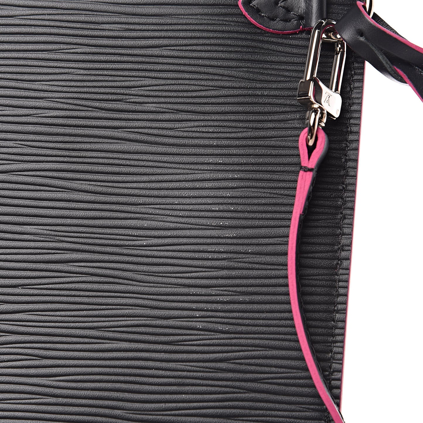 Epi Neverfull Pochette MM GM Black Hot Pink