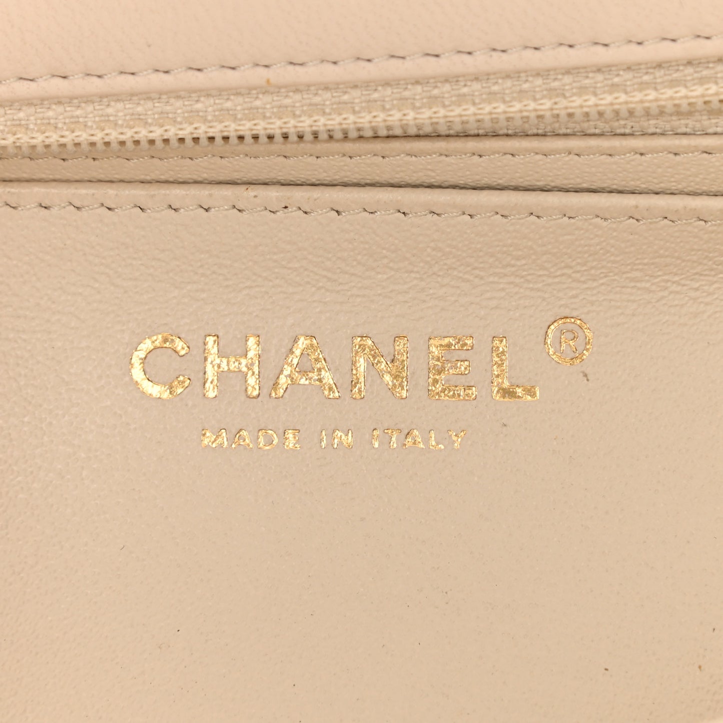 Lambskin Quilted Mini Rectangular Flap Light Beige