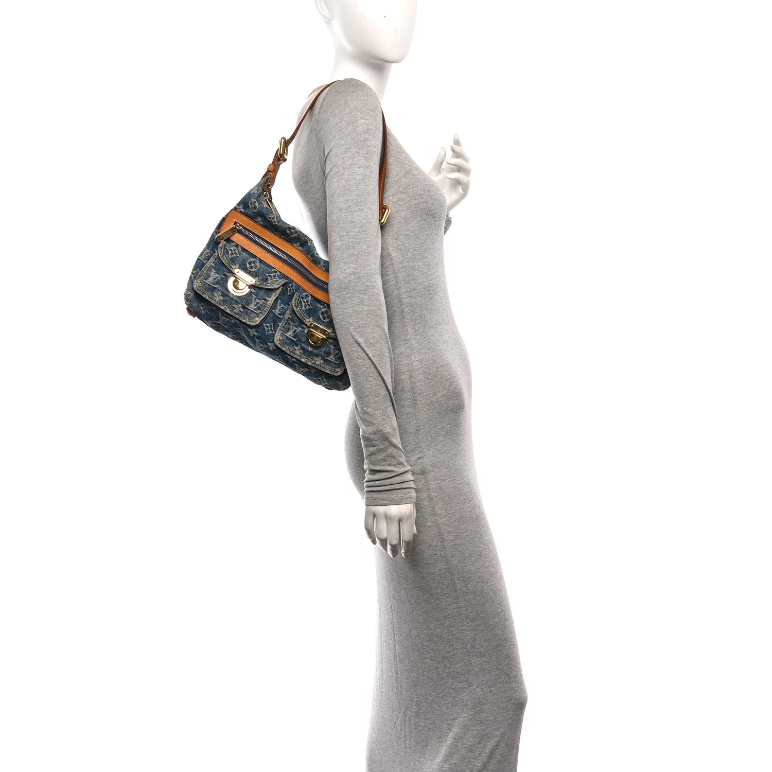 Louis Vuitton Monogram Denim Baggy PM Blue 2 of 11