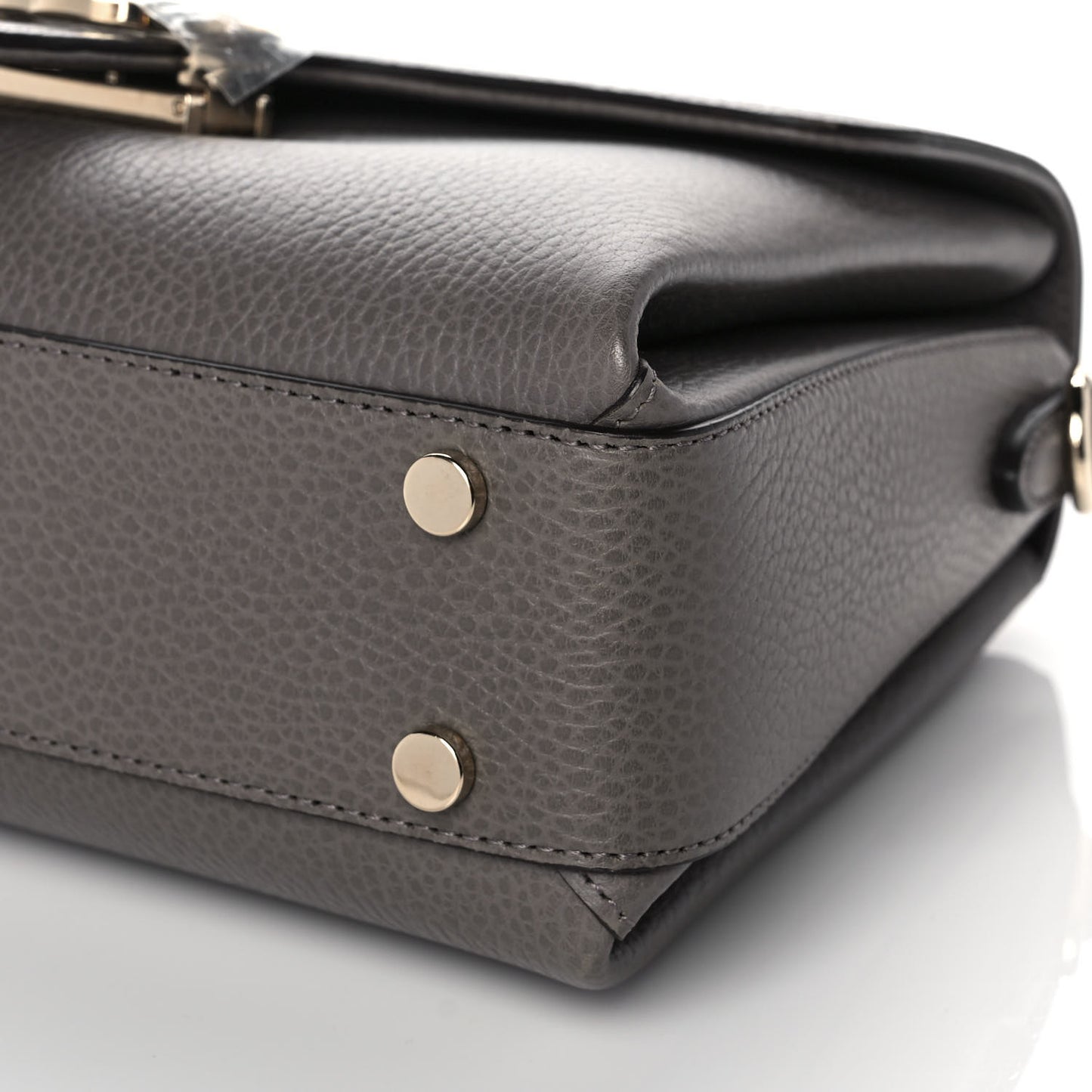 Dollar Calfskin Interlocking G Top Handle Shoulder Bag Loess