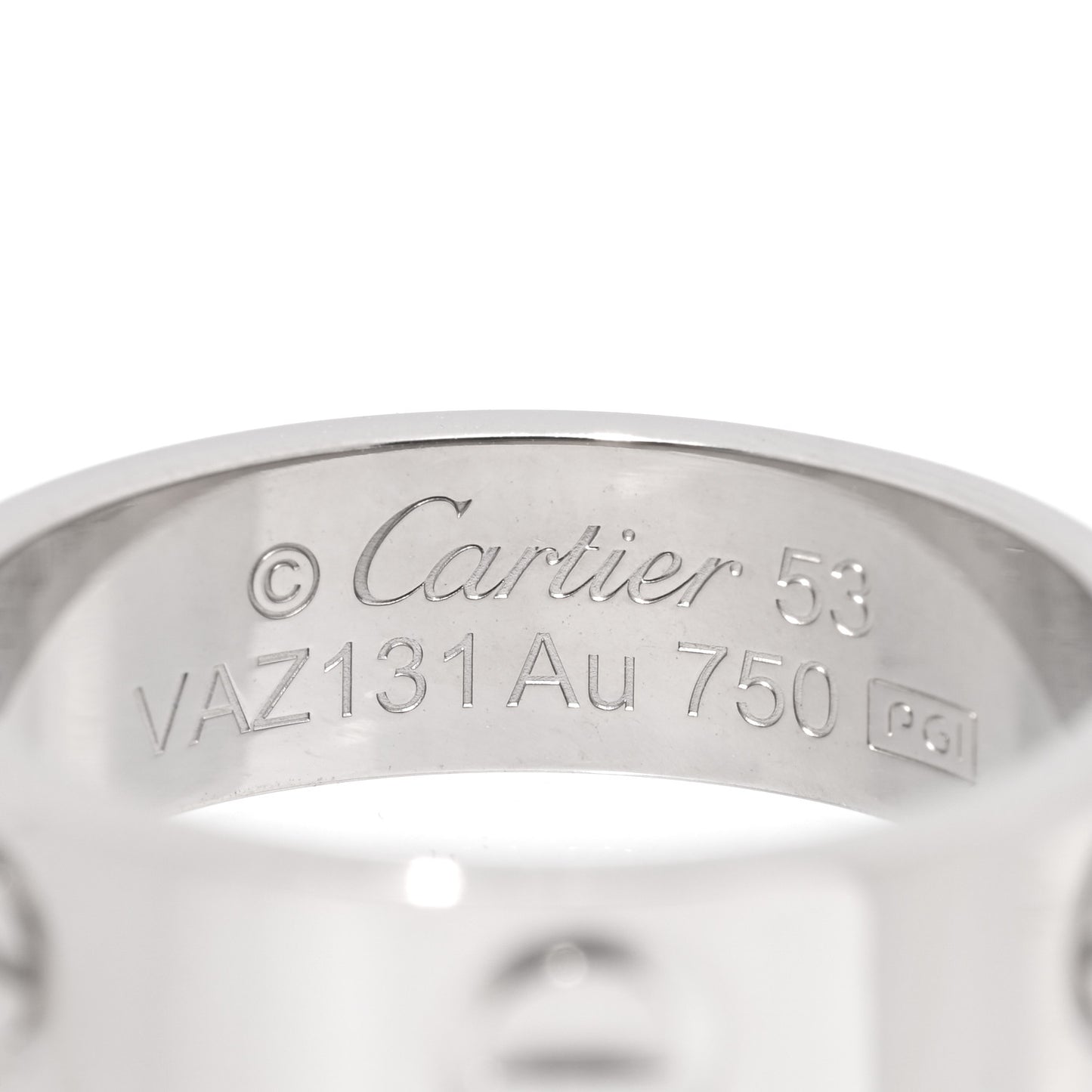 18K White Gold 5.5mm LOVE Ring 53 6.5