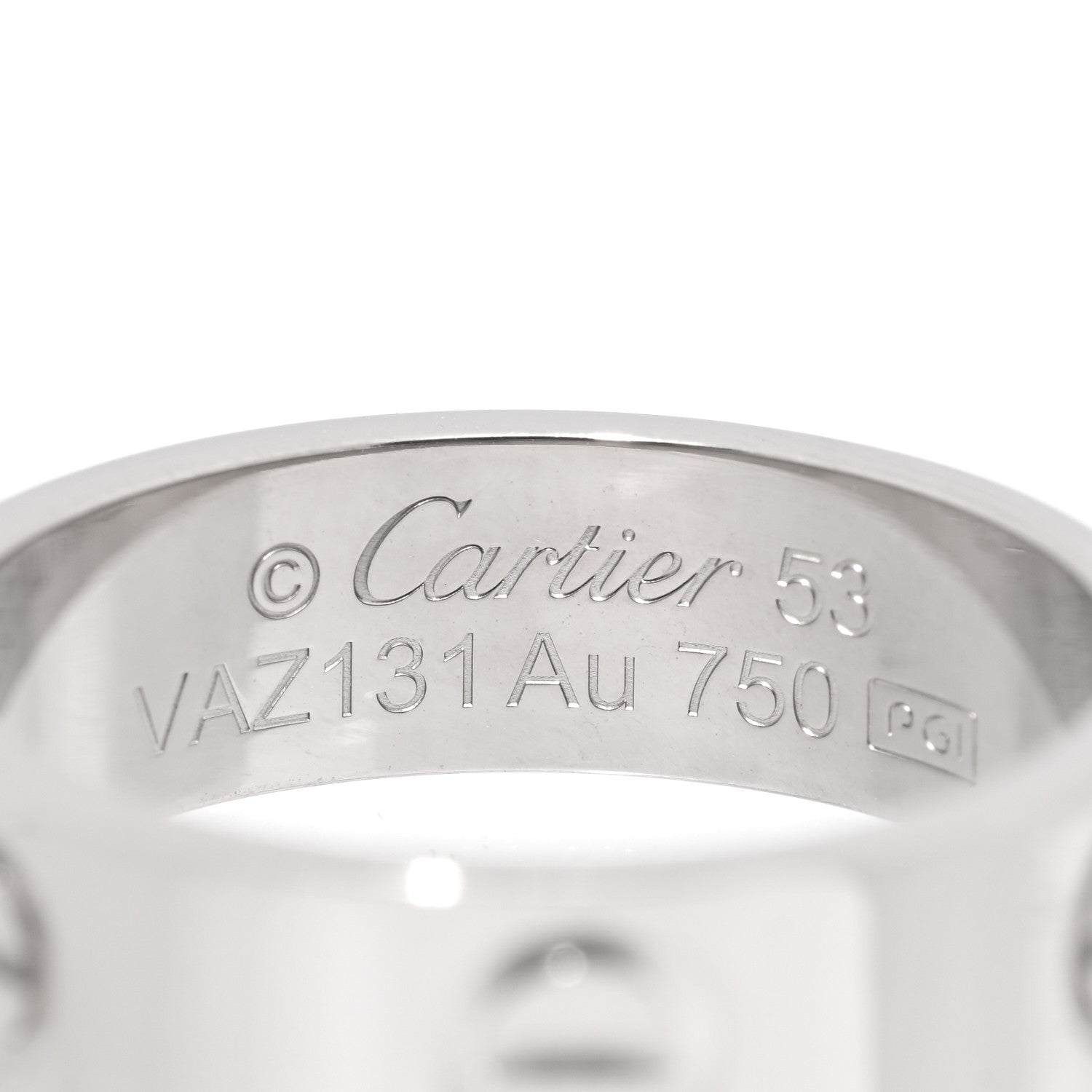Cartier 18K White Gold 5.5mm LOVE Ring 53 6.5 4 of 5