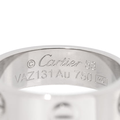 Cartier 18K White Gold 5.5mm LOVE Ring 53 6.5 4 of 5