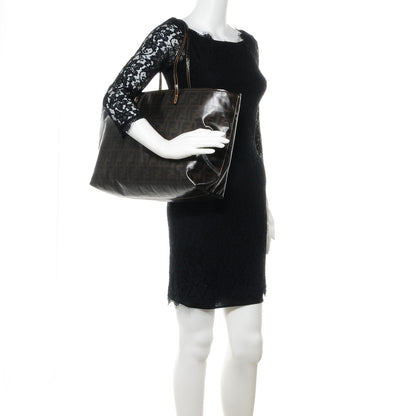 Fendi Zucca Spalmati Matrioska Roll Tote Tobacco Black 2 of 9