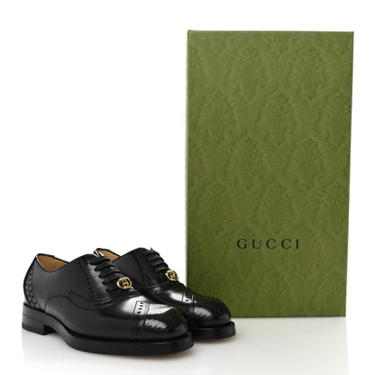 Gucci Glossy Calfskin Tejus Womens Lace Up Loafers 35.5 Black 11 of 11