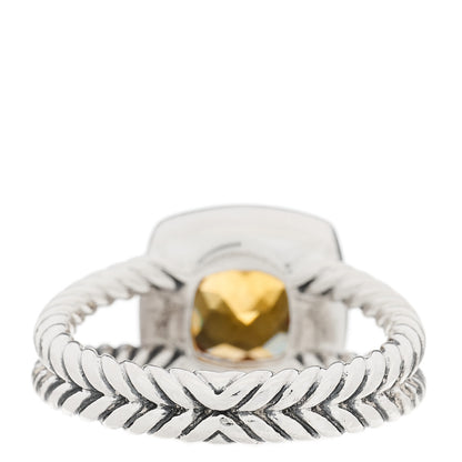 David Yurman Sterling Silver Diamond Citrine 7mm Petite Albion Ring 51 5.75 4 of 5