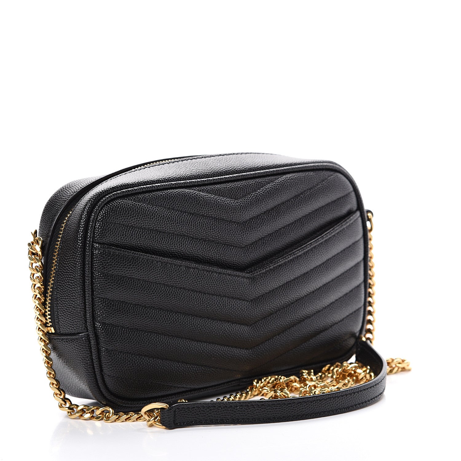 Saint Laurent Grain De Poudre Matelasse Monogram Mini Lou Camera Bag Black 2 of 9