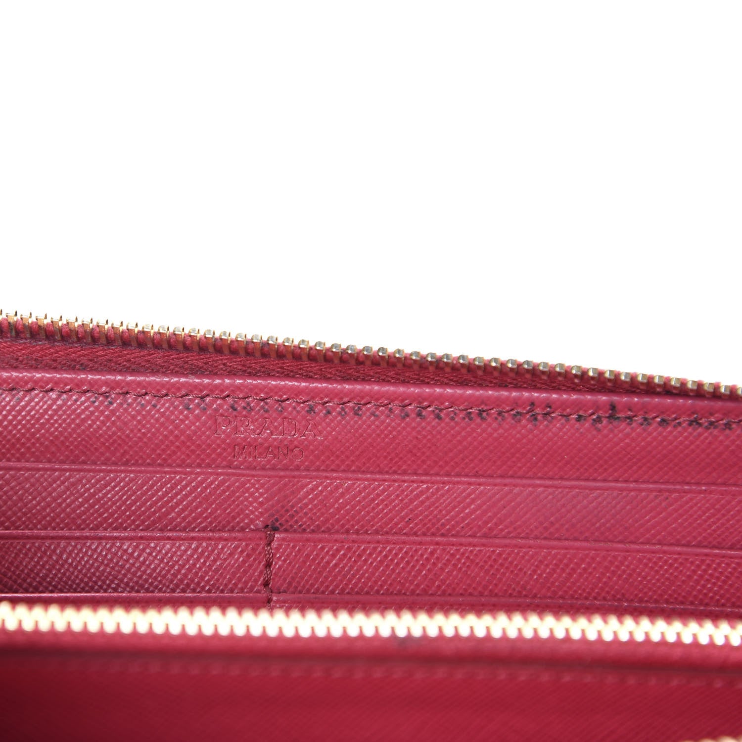 Prada Saffiano Zip Around Wallet Ibisco 6 of 10