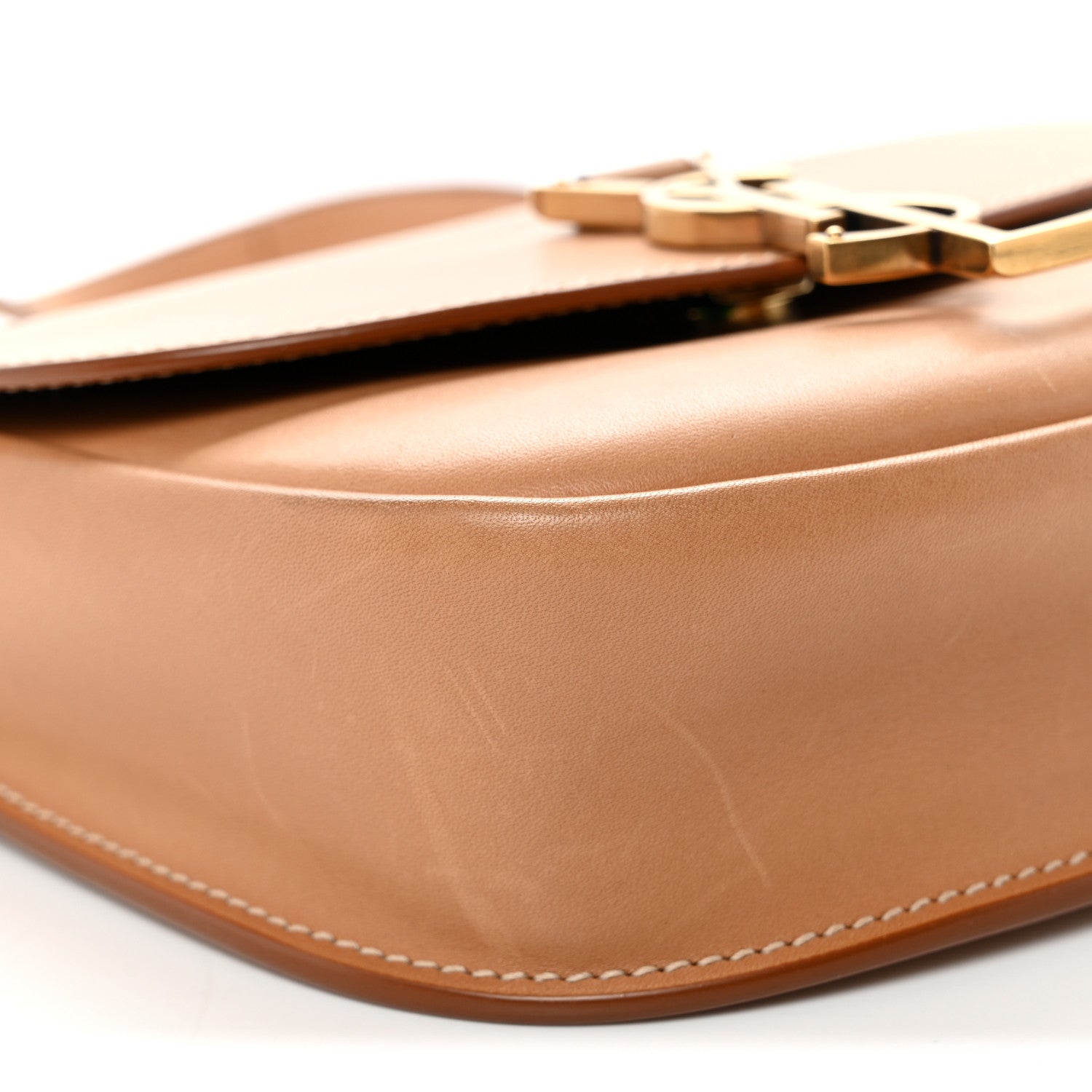 Saint Laurent Smooth Vintage Calfskin Small Kaia Satchel Brown Gold 9 of 10
