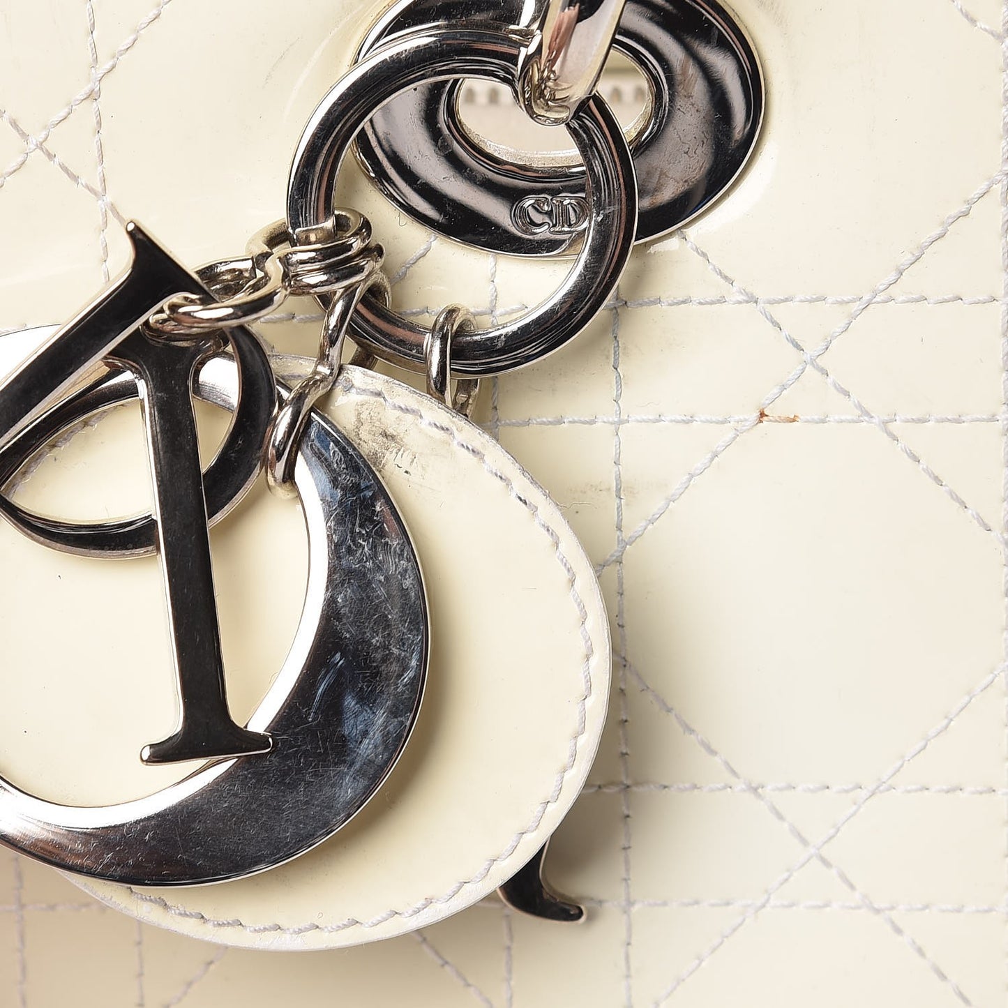 Patent Cannage Large Lady Dior White
