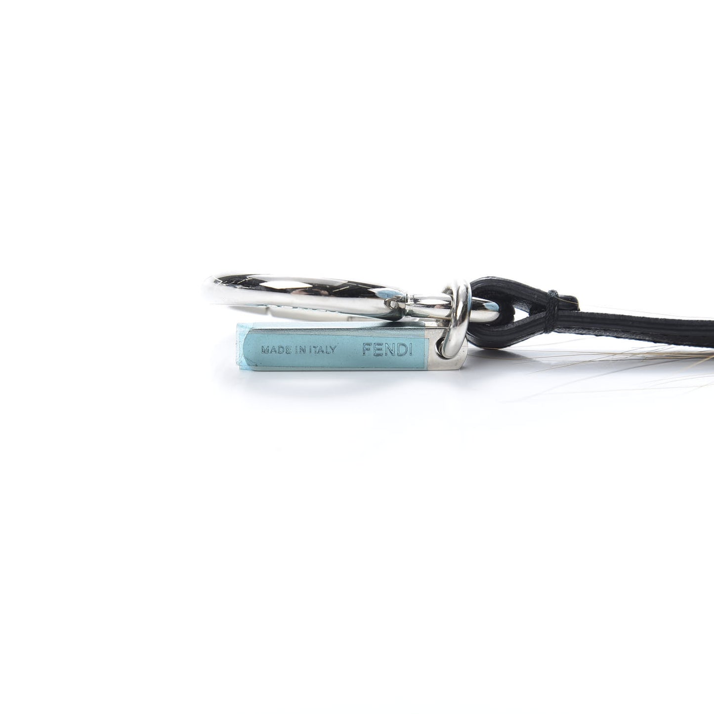 Mink Fox Fur QuTweet Softweet Bag Bug Charm Azzurro