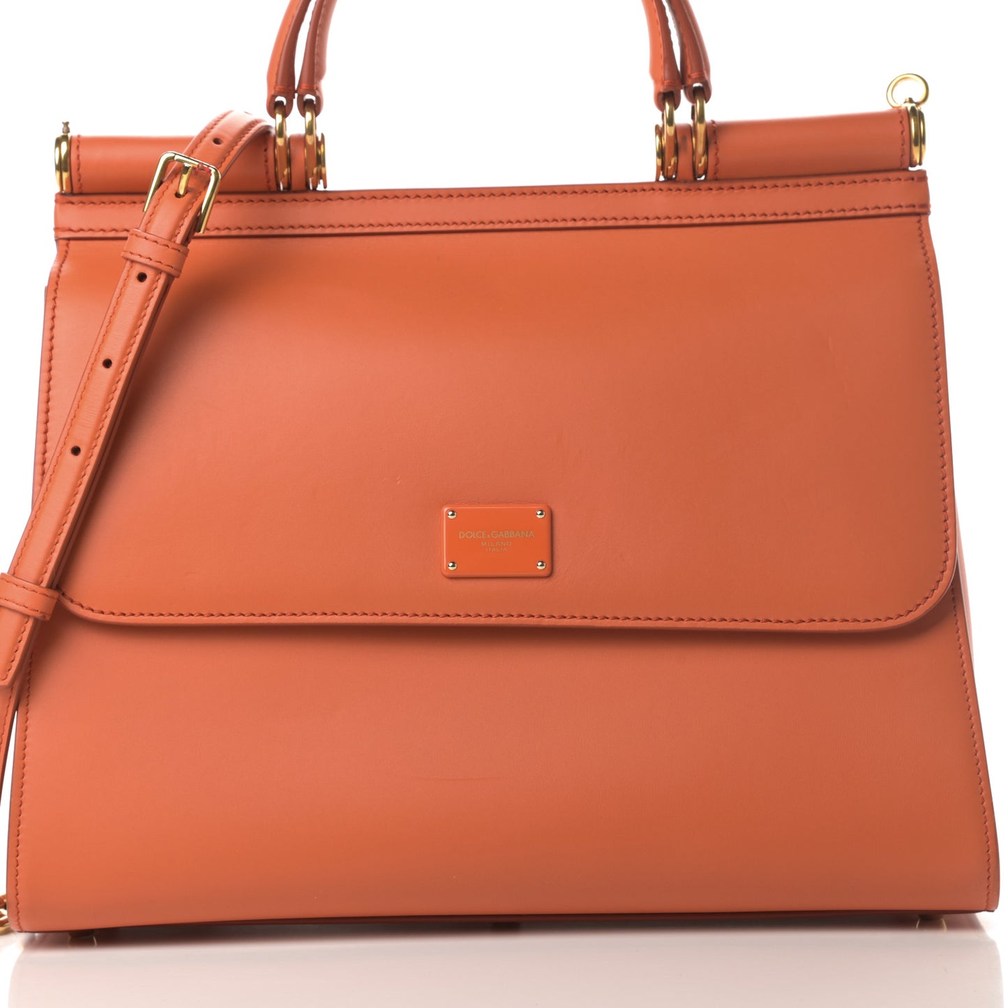 Vitello Morbido Large Sicily 58 Bag Orange