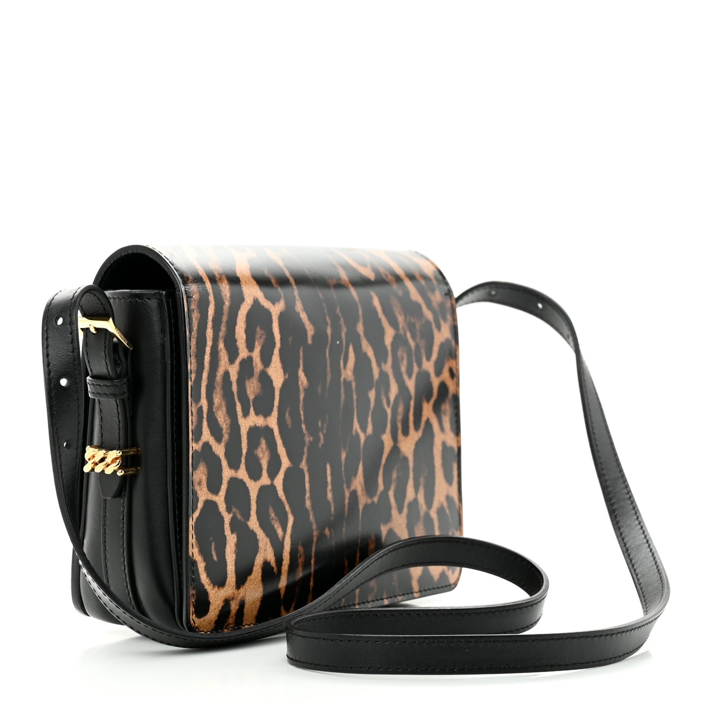 Calfskin Leopard Small Grace Bag Black
