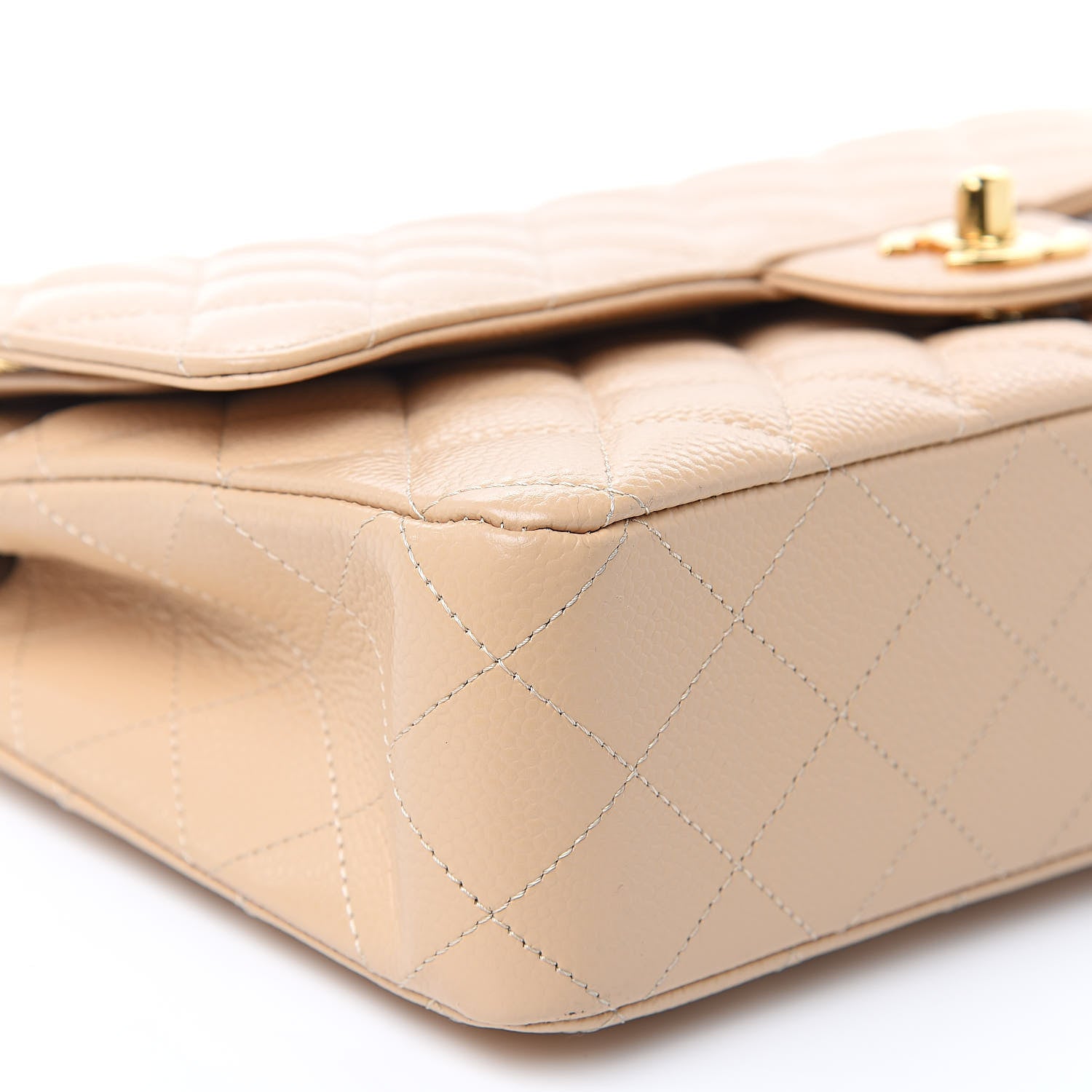 Chanel Caviar Quilted Medium Double Flap Beige Clair 8 of 11