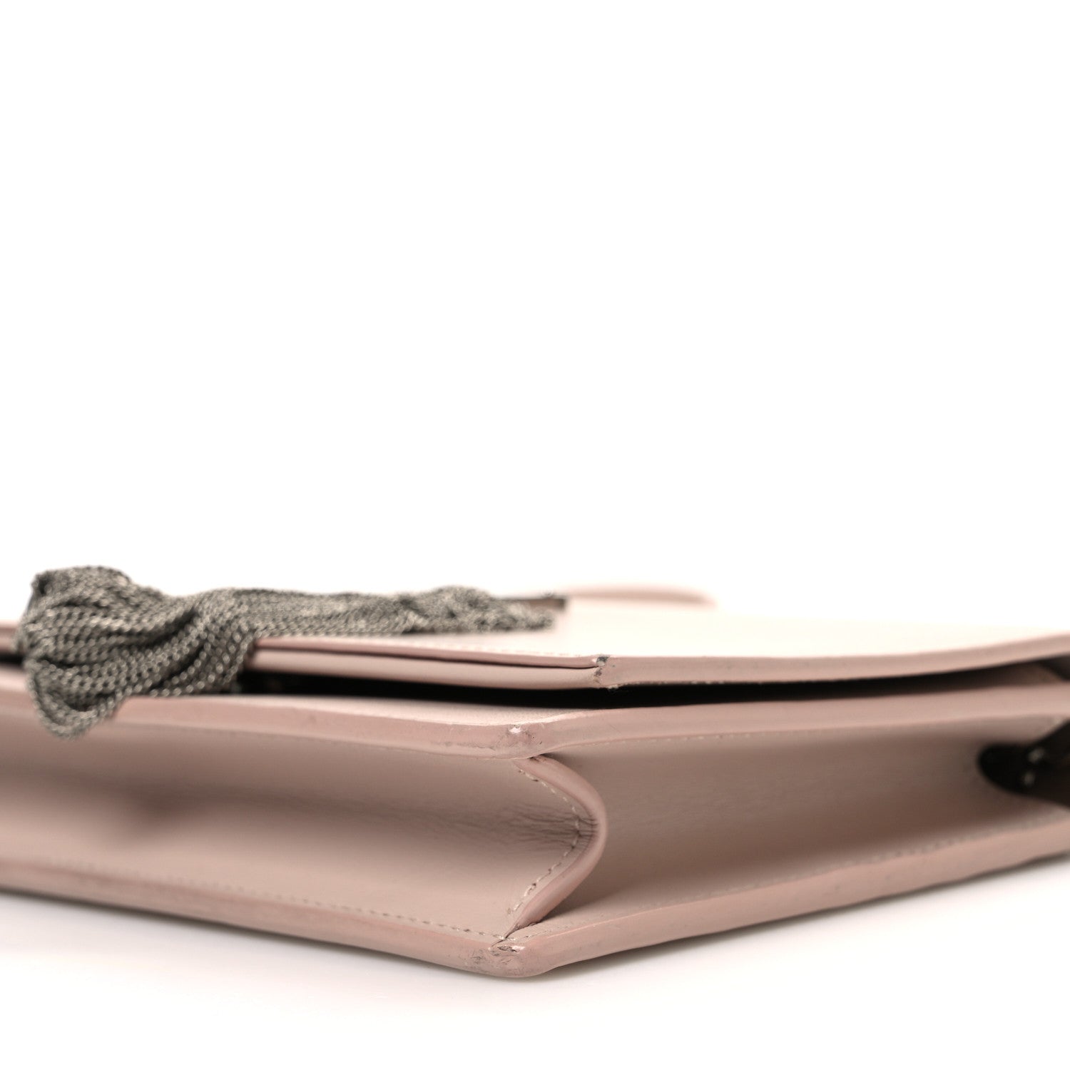 Saint Laurent Smooth Calfskin Classic Monogram Kate Tassel Chain Wallet Marble Pink 9 of 13