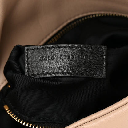 Saint Laurent Lambskin Quilted Toy Loulou Puffer Monogram Chain Satchel Dark Beige 7 of 10