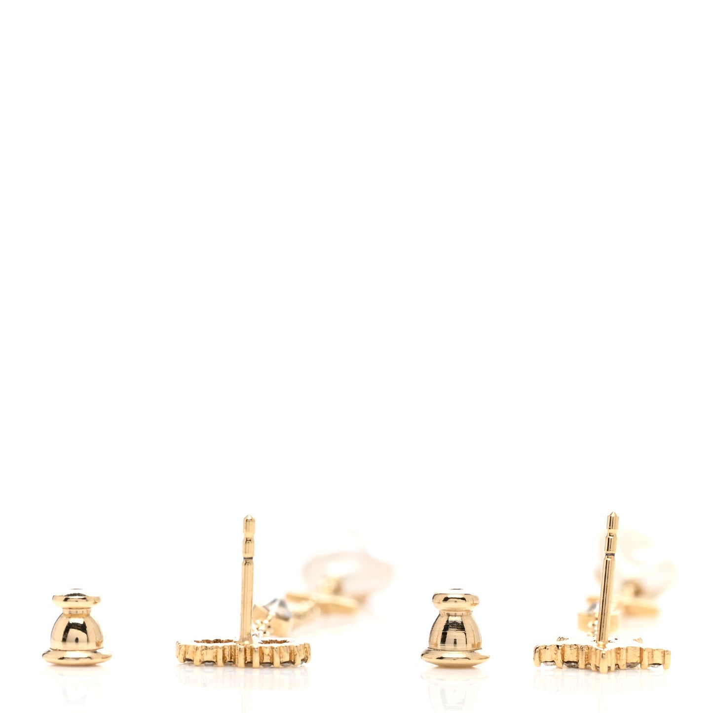 Pearl Crystal Star CD Drop Earrings Gold