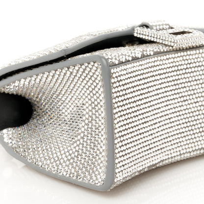 Balenciaga Strass Suede Hourglass Top Handle Bag XS Smoke Grey Crystal 9 of 10