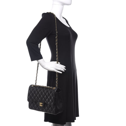 Chanel Lambskin Quilted Jumbo Double Flap Black 2 of 13
