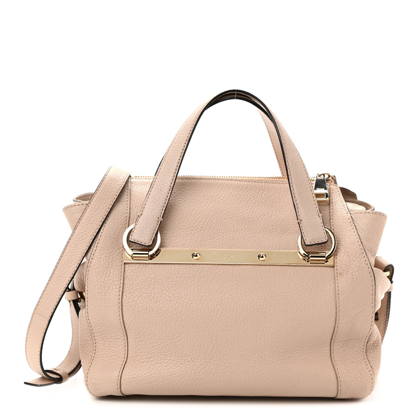 Calfskin Mini Bridget Satchel Beige