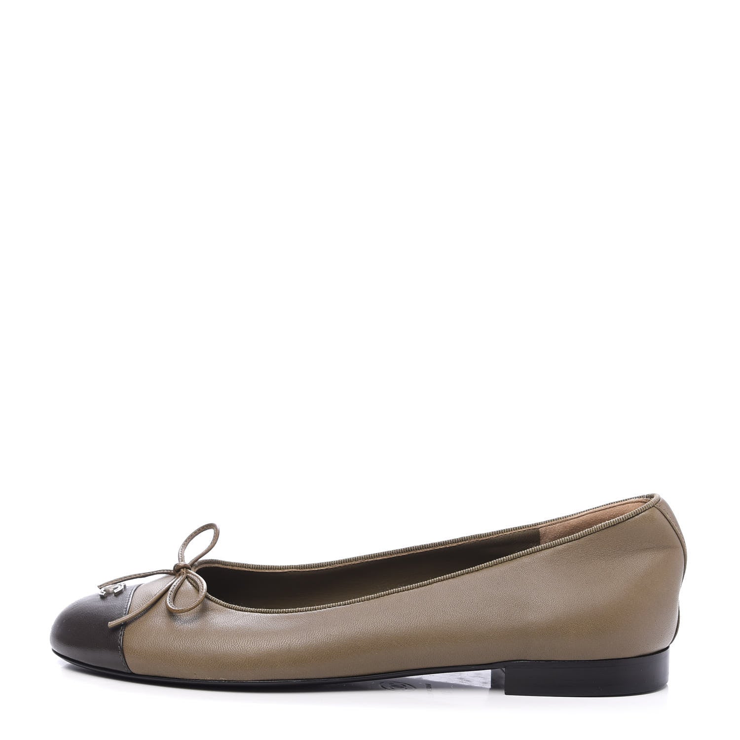 Chanel Lambskin Cap Toe CC Ballerina Flats 39 Brown 1 of 9