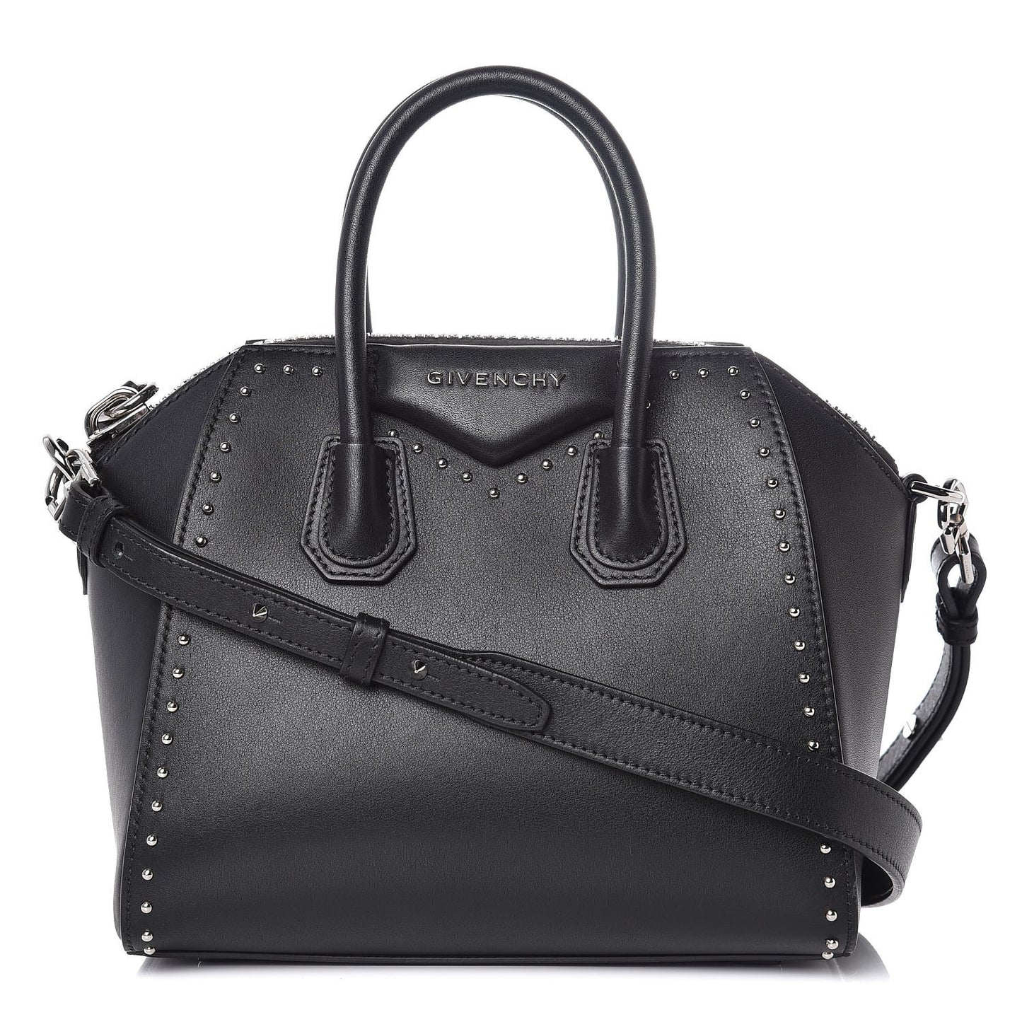 Smooth Calfskin Mini Studded Antigona Black