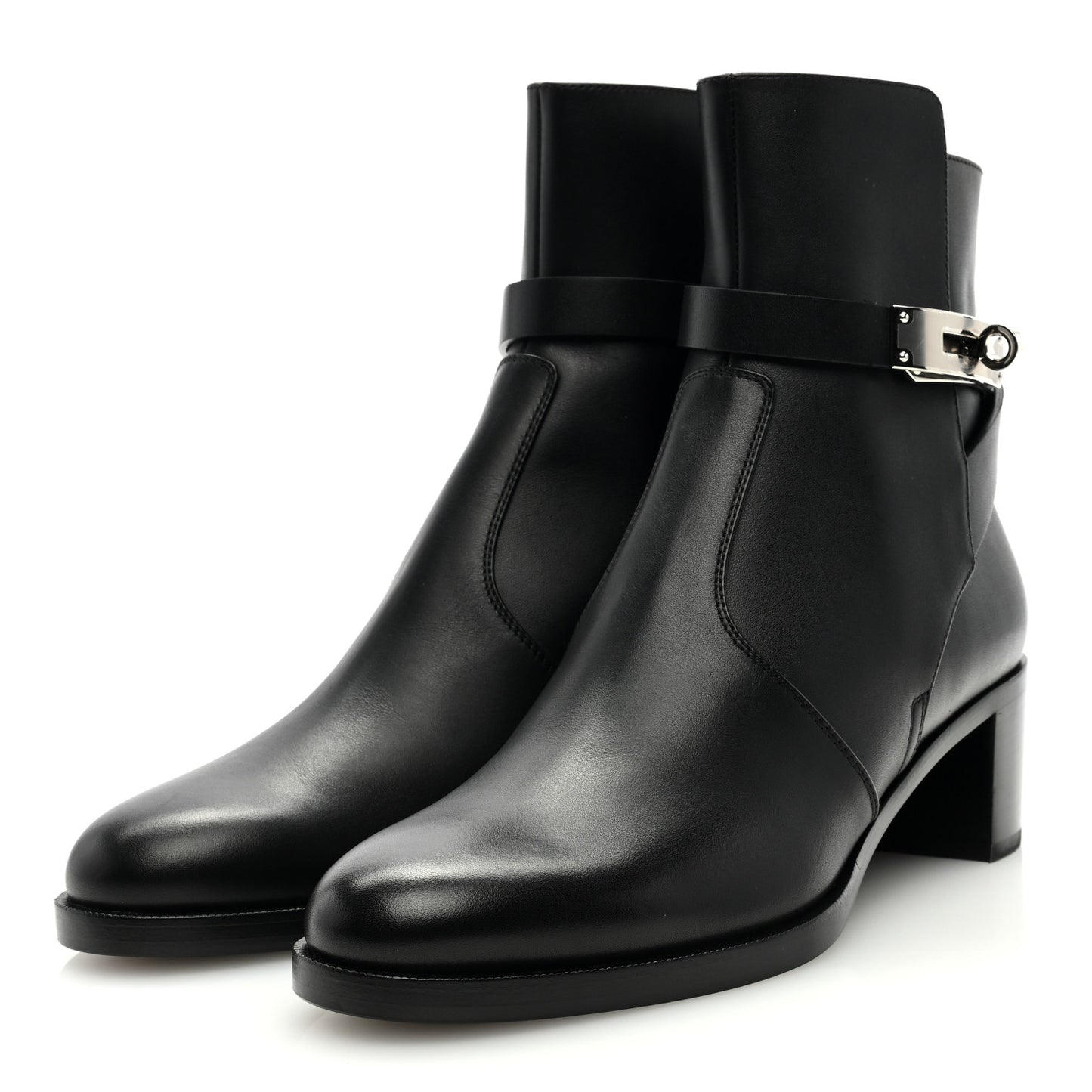 Calfskin Neo Ankle Boots 37.5 Black