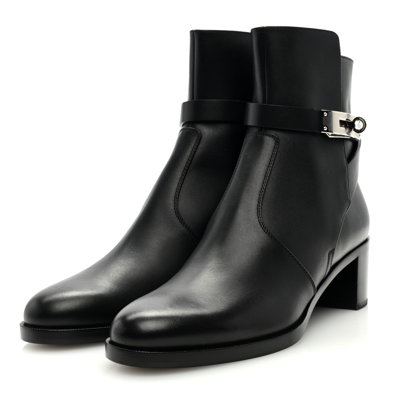 Hermes Calfskin Neo Ankle Boots 37.5 Black 2 of 8