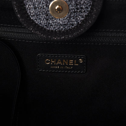 Chanel Woven Straw Raffia Large Deauville Tote Grey 7 of 10