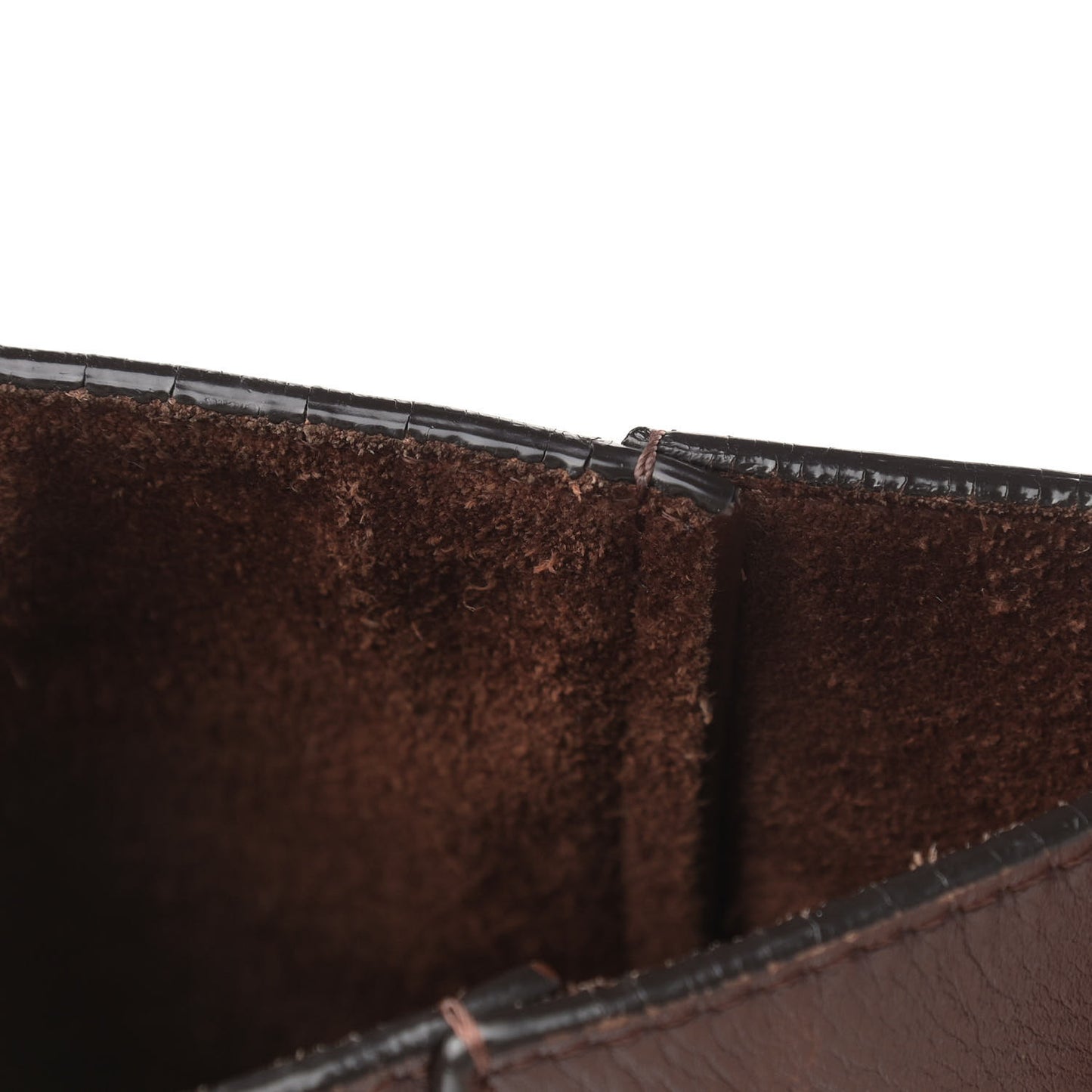Natural Calfskin Sangle Bucket Bag Dark Brown
