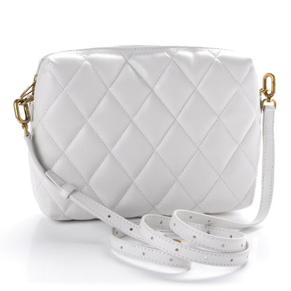Balenciaga Nappa Calfskin Quilted Touch B Camera Shoulder Bag White 3 of 11