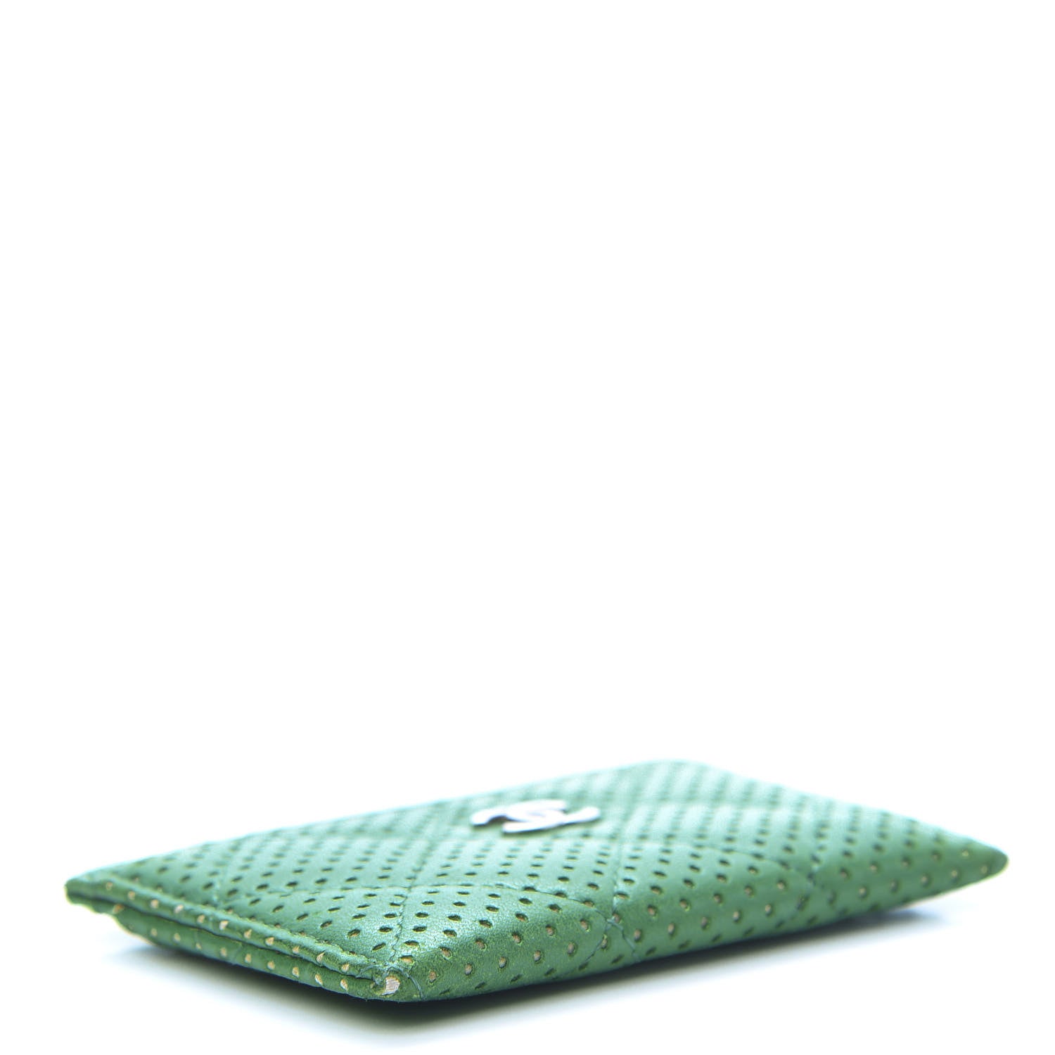 Chanel Perforated Lambskin Quilted Card Holder Green 4 of 12