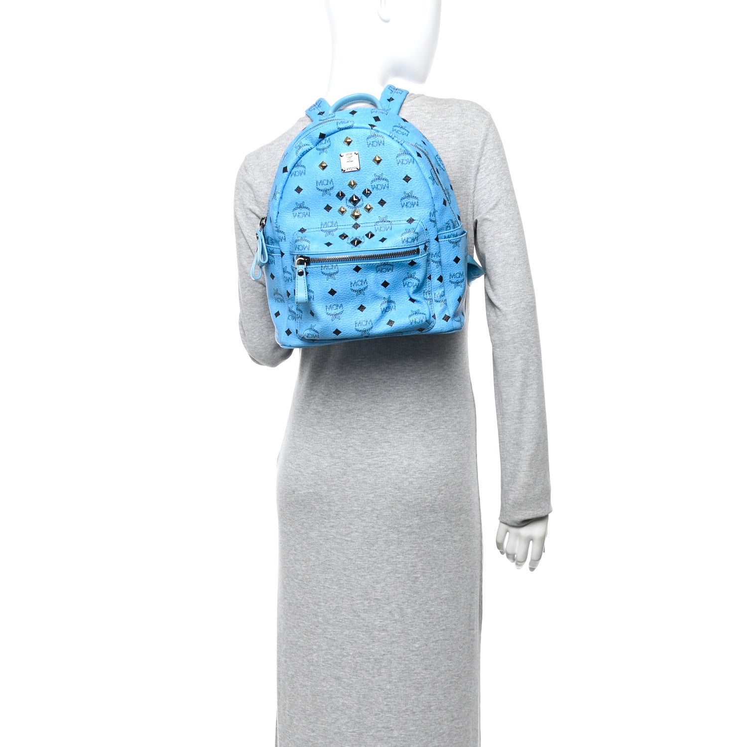 cheap mini mcm backpack MCM Visetos Studded Small Stark Backpack Blue 1814008 – FASHIONPHILE