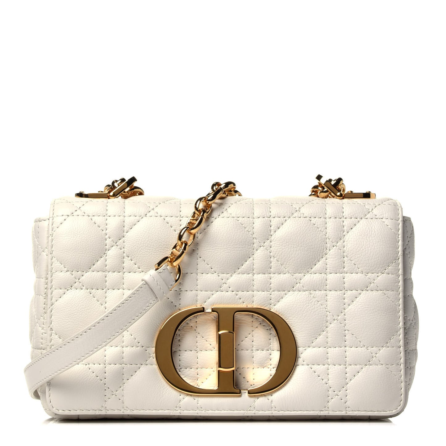 Lambskin Cannage Small Caro Bag Ivory
