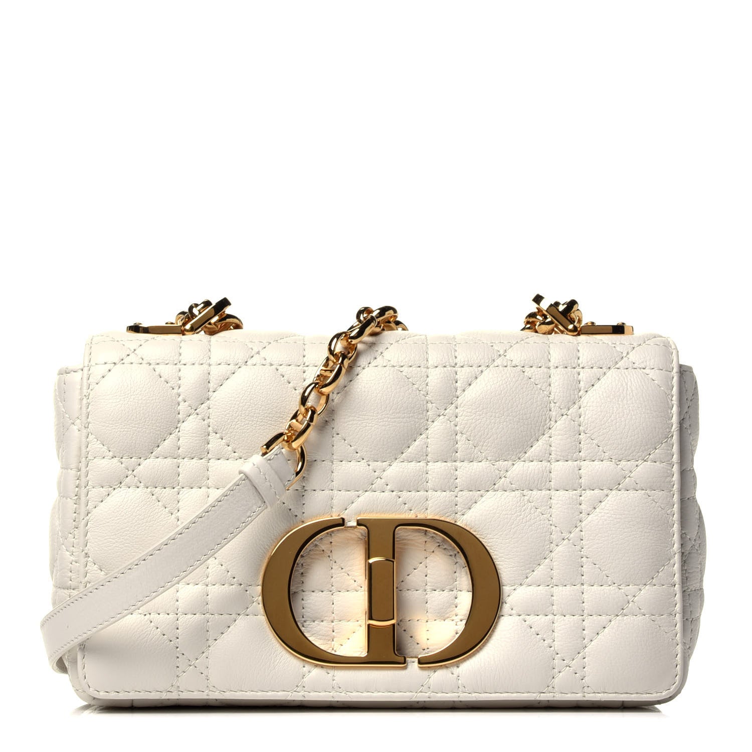 Christian Dior Lambskin Cannage Small Caro Bag Ivory 1 of 8