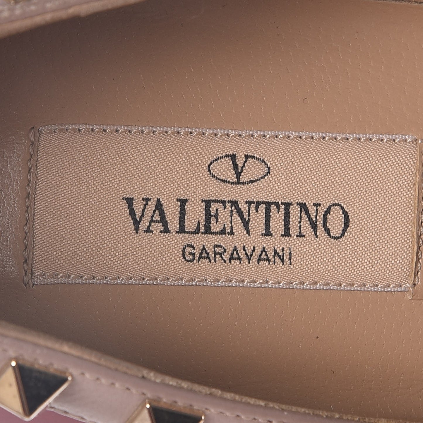 Patent Nappa Rockstud Ballerina Flats 37 Rosso Valentino Poudre