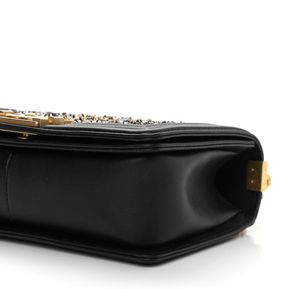 Chanel Calfskin Strass Studded Medium Boy Flap Black Gold 10 of 10