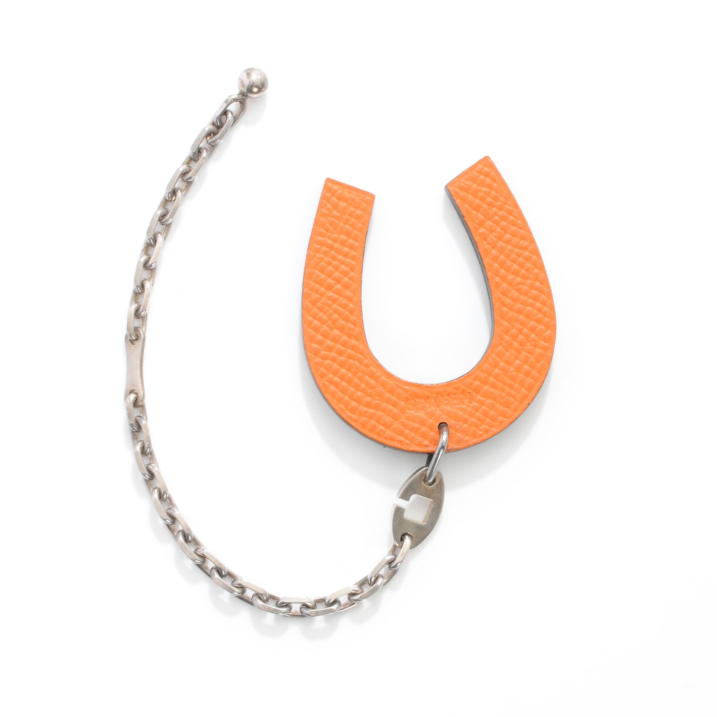 Epsom Lucky Horseshoe Key Ring Graphite and Orange