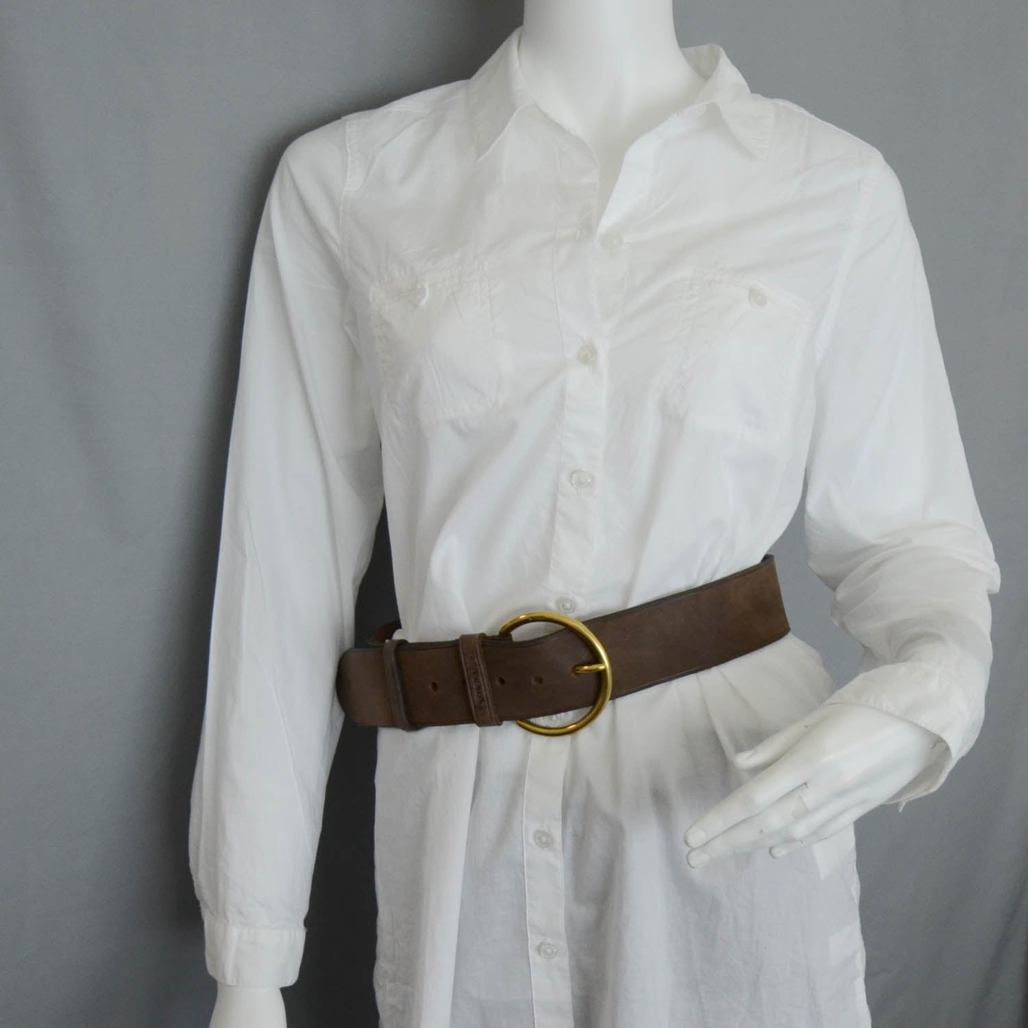 Prada Leather Simple Belt Brown 3 of 6