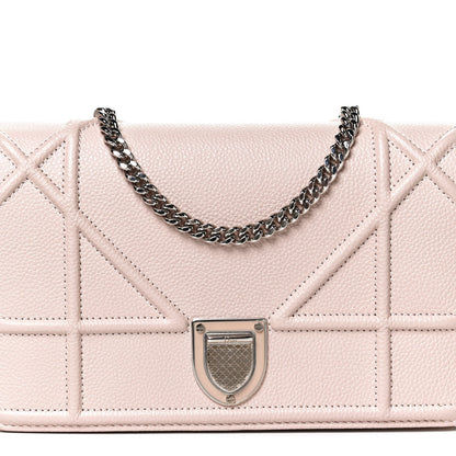 Christian Dior Grained Calfskin Diorama Wallet on Chain Pouch Rose Poudre 9 of 13