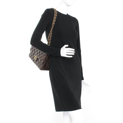 Chanel Lambskin Quilted Jumbo Single Flap Dark Brown 2 of 9