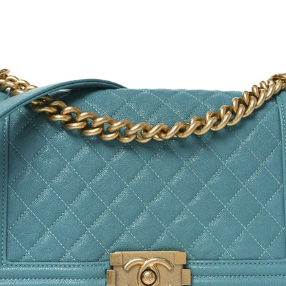 Chanel Caviar Quilted Medium Boy Flap Turquoise 8 of 10