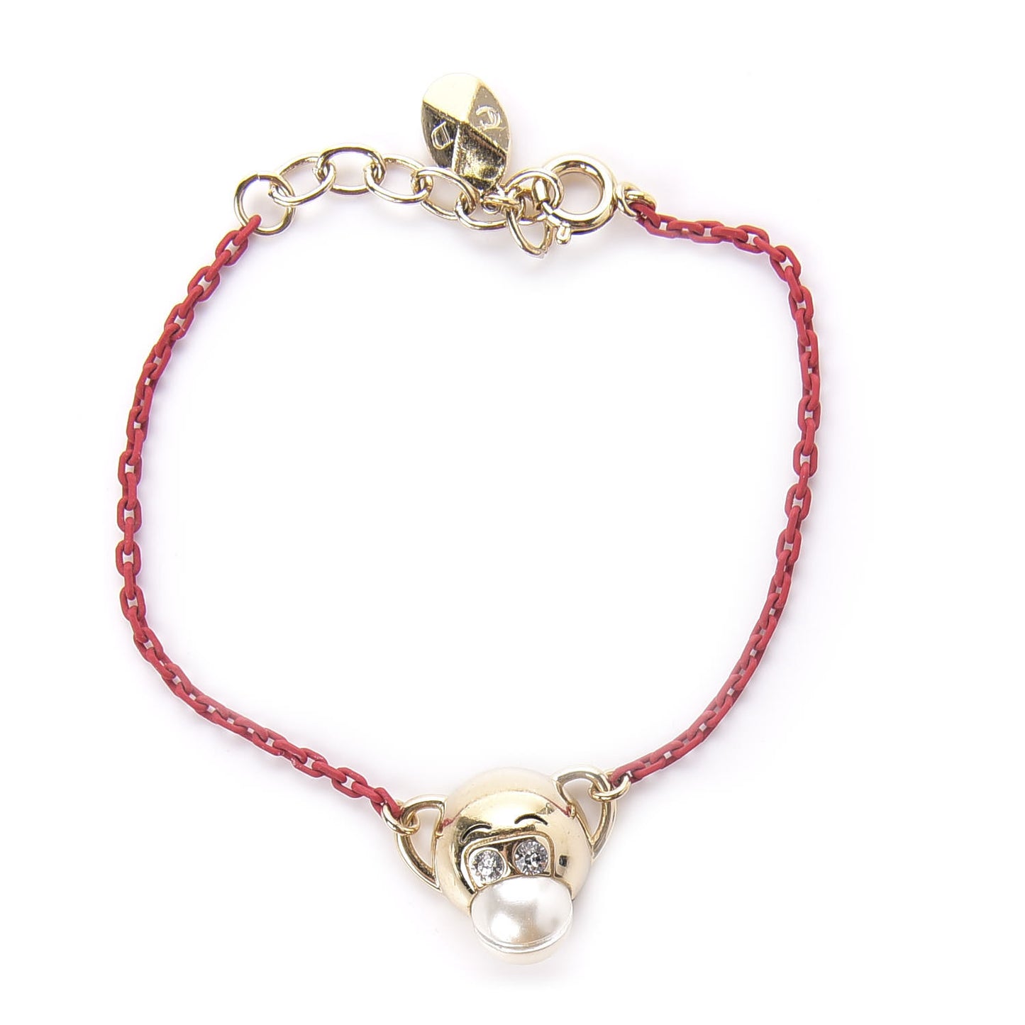 Crystal Pearl Diorelita Chinese New Year Monkey Bracelet Red