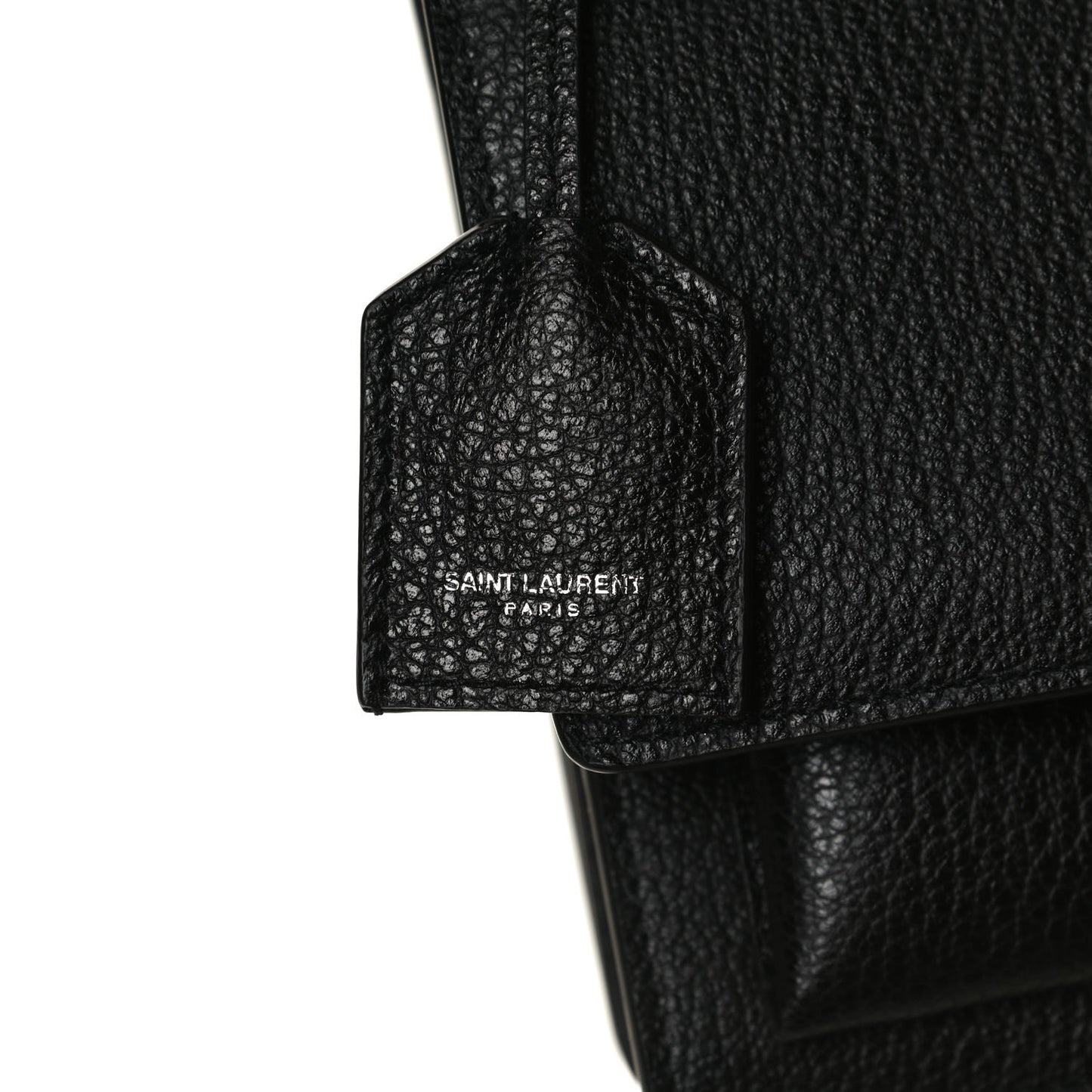Grained Calfskin Medium Monogram Sunset Satchel Black