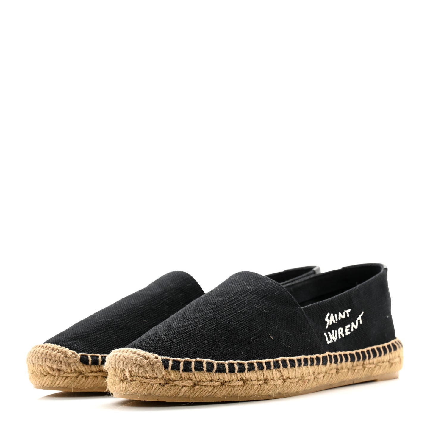 Canvas Nappa Elba Light Logo Embroidered Espadrilles 37 Black