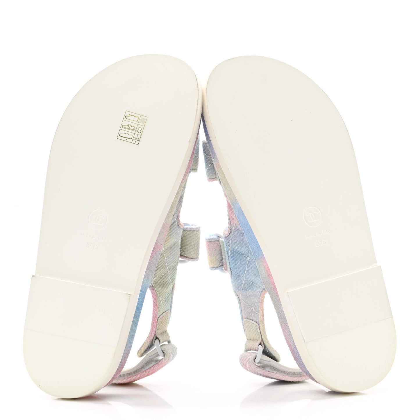 Printed Fabric Quilted Dad Sandals 35 Green Pink Blue