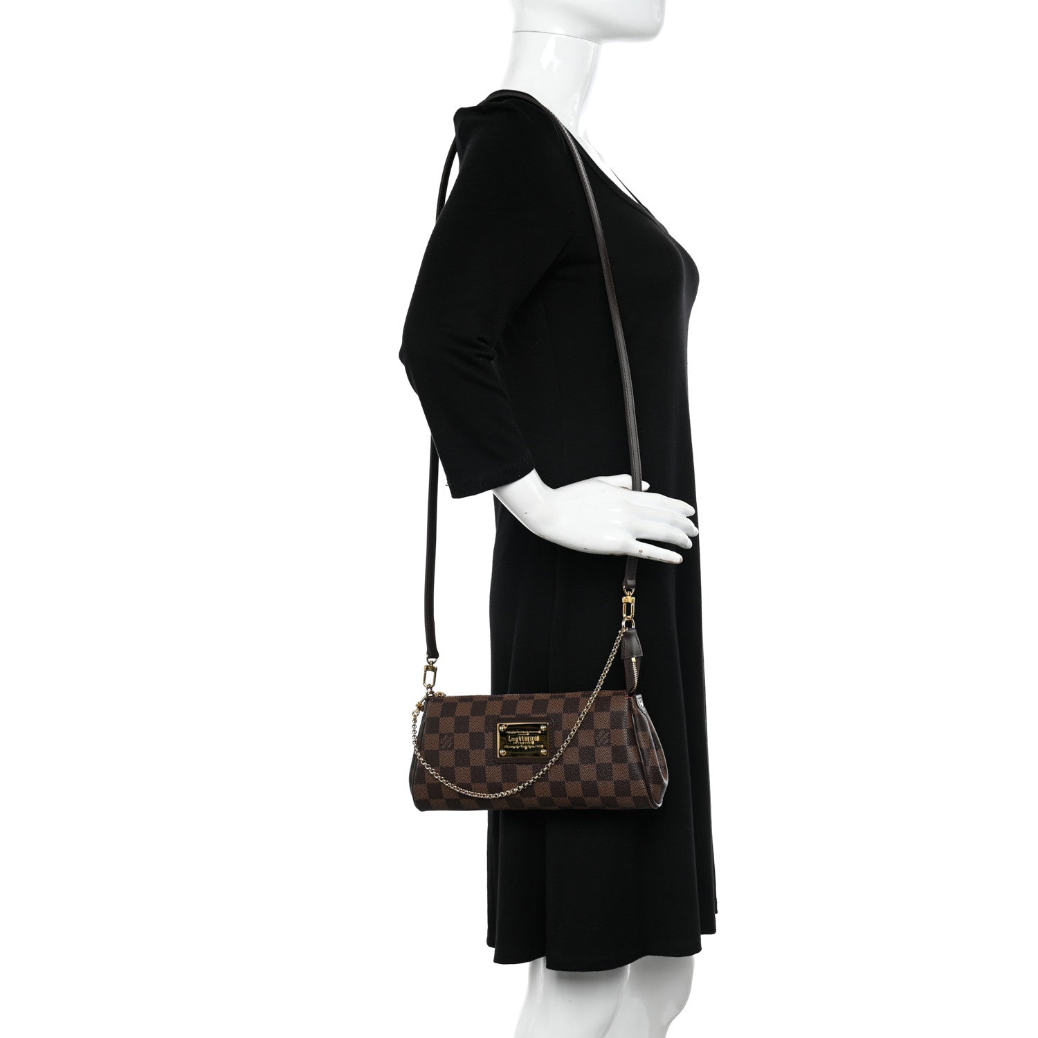 Louis Vuitton Damier Ebene Eva Clutch 2 of 10