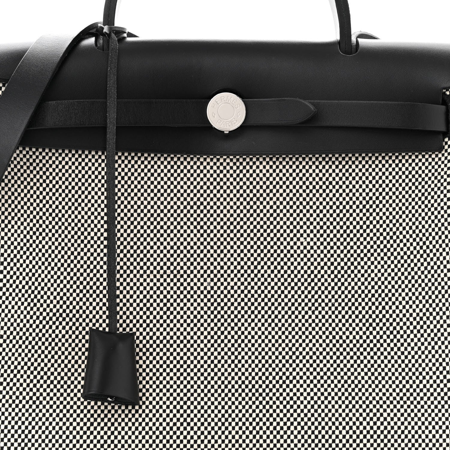 Hermes Vache Hunter Criss Viking Herbag Zip Retourne 31 PM Ecru Black 9 of 12