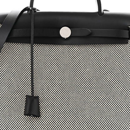 Hermes Vache Hunter Criss Viking Herbag Zip Retourne 31 PM Ecru Black 9 of 12